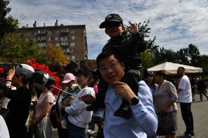 Празднование дня рождения панды Катюши в Московском зоопарке