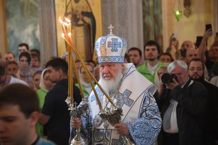 Патриарх Кирилл совершил Божественную литургию в храме Сретенского монастыря