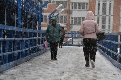 В Москве выпал первый снег