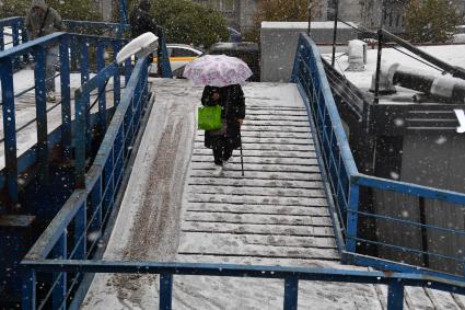 В Москве выпал первый снег