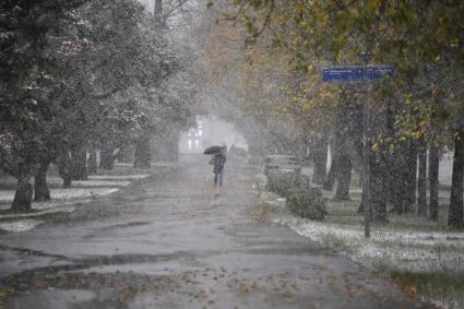 Первый снег в Москве