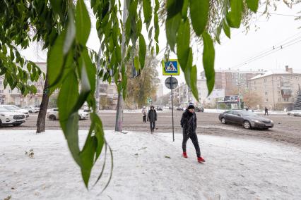 В Челябинске выпал первый снег