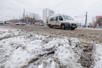 В Челябинске выпал первый снег