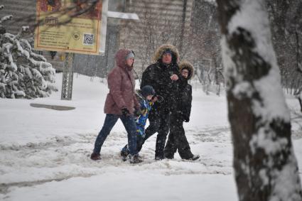 Последствия снегопада в Москве