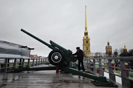 Дед Мороз и Петр I дали залп с Петропавловской крепости