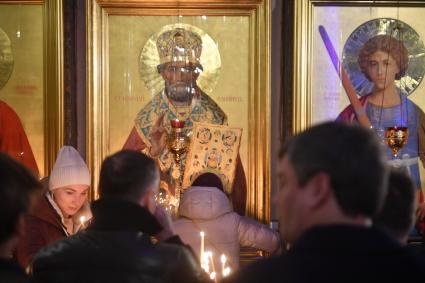 Рождественская служба в Казанском соборе Санкт-Петербурга