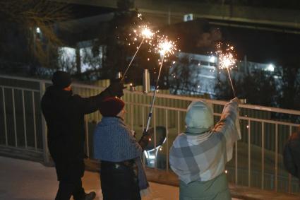 Празднование Нового года в Барнауле