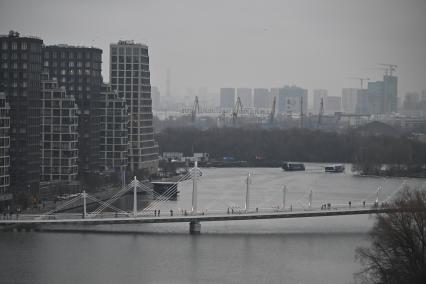 Открытие велопешеходного моста в Нагатинском Затоне в Москве