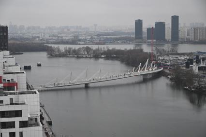 Открытие велопешеходного моста в Нагатинском Затоне в Москве