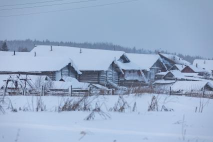 Зимняя деревня Кимжа Архангельской области