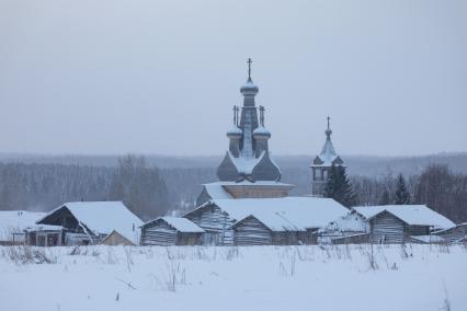 Зимняя деревня Кимжа Архангельской области