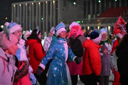 Флешмоб Снегурочки на катке\"