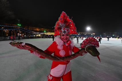 Флешмоб Снегурочки на катке\"