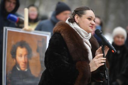 Акция памяти на месте дуэли Александра Пушкина в Санкт-Петербурге