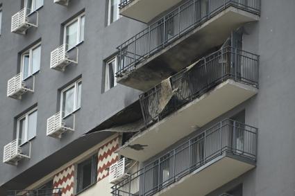 Последствия падения беспилотников в Москве и Московской области