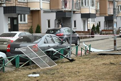 Последствия падения беспилотников в Москве и Московской области