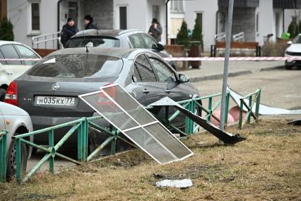 Последствия падения беспилотников в Москве и Московской области