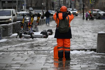 В Москве выпал снег