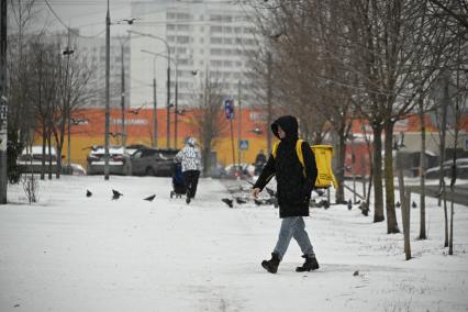 В Москве выпал снег