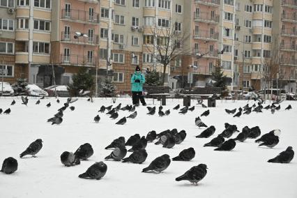 В Москве выпал снег