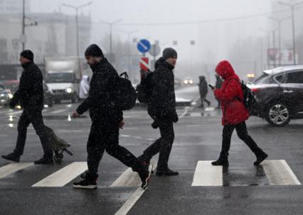 Апрельский снег в Москве