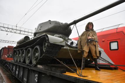 Прибытие ретропоезда Эшелон Победы\" в Екатеринбург
