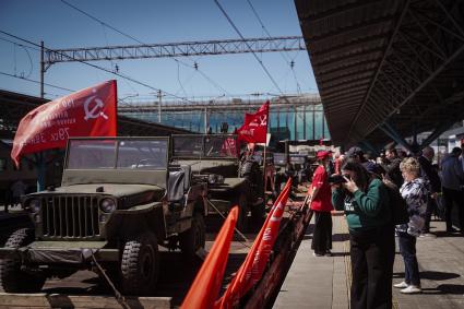 Прибытие ретропоезда Эшелон Победы\" в Самару