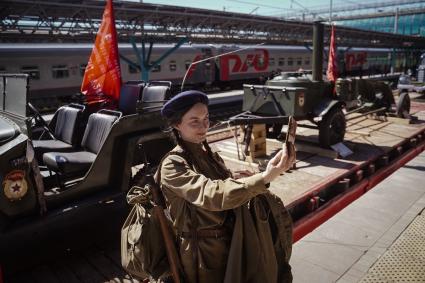 Прибытие ретропоезда Эшелон Победы\" в Самару