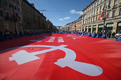 Акция Бессмертный полк\" в Санкт-Петербурге