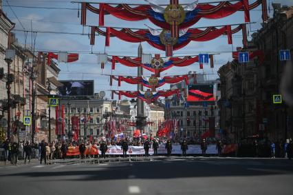 Акция Бессмертный полк\" в Санкт-Петербурге