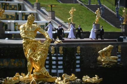 Весенний праздник фонтанов в Петергофе