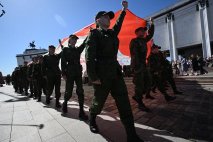 Парад кадетского движения Москвы Не прервётся связь поколений\" на Поклонной горе