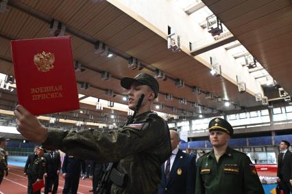 Церемония приведения к военной присяге военнослужащих спортивных рот ЦСКА