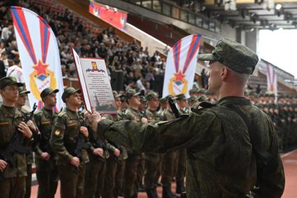 Церемония приведения к военной присяге военнослужащих спортивных рот ЦСКА