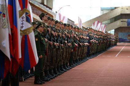 Церемония приведения к военной присяге военнослужащих спортивных рот ЦСКА