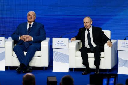Александр Лукашенко и  Владимир Путин