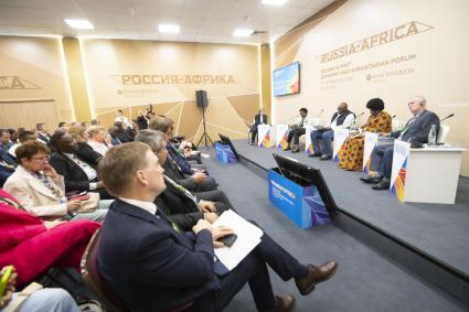 II Cаммит и форум `Россия - Африка`в Санкт-Петербурге. Сессия на тему От помощи к партнерству: совместные усилия по борьбе с эпидемиями\"