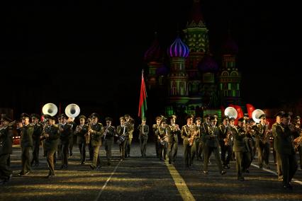 Церемония открытия Международного военно-музыкального фестиваля Спасская башня\"