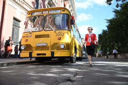 Ретроавтопробег автобусов Ленинградский рейс\" в Санкт-Петербурге