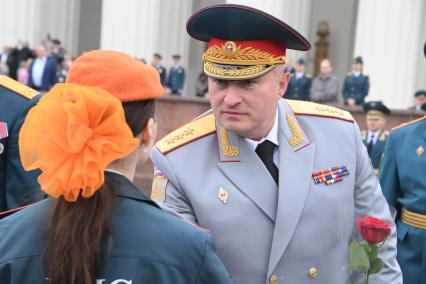 Церемония принятия присяги курсантами Академии Государственной противопожарной службы МЧС России на ВДНХ