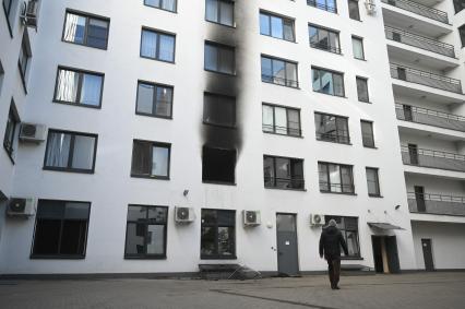 Обстановка на месте убийства архитектора Александра Супоницкого в Санкт-Петербурге