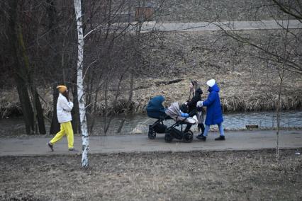 Горожане гуляют в парке