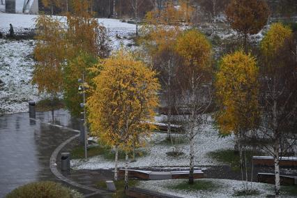 Первый снег в Москве