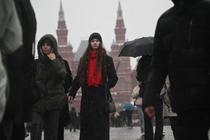 Первый снег в Москве