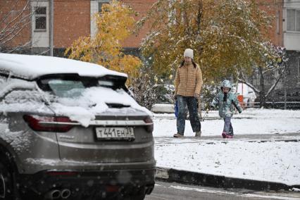Первый снег в Москве