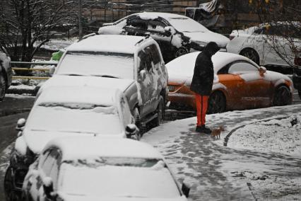 Первый снег в Москве