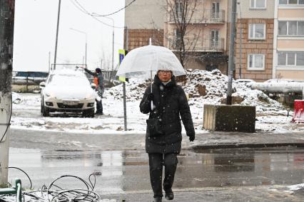 Первый снег в Москве
