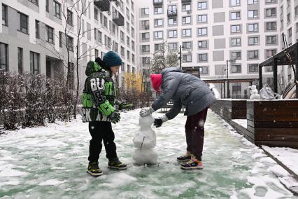 Первый снег в Москве