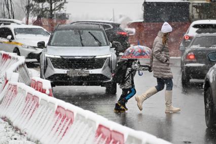 Первый снег в Москве
