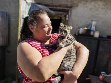Единственная жительница донецкой Марьинки Галина Невинная